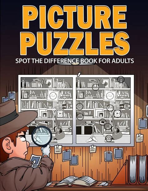 Picture Puzzles Spot The Difference Book For Adults Paperback