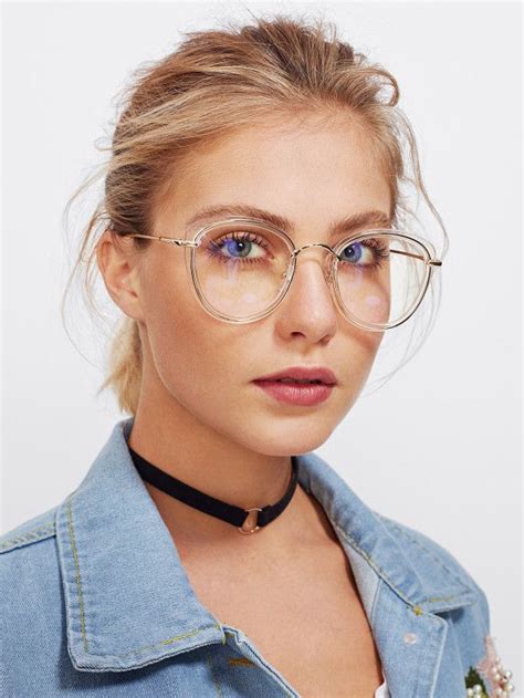 Shop Clear Frame Cat Eye Glasses Online Shein Offers Clear Frame Cat