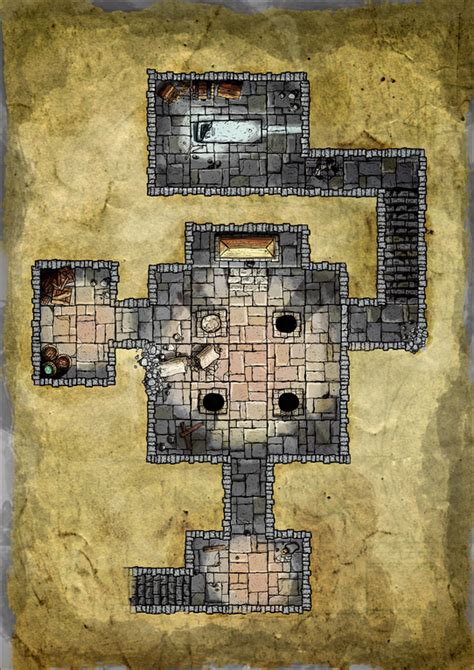 Small Dungeon Map Test Custom Photoshop Brushes No Additional Lineart DungeonMasters