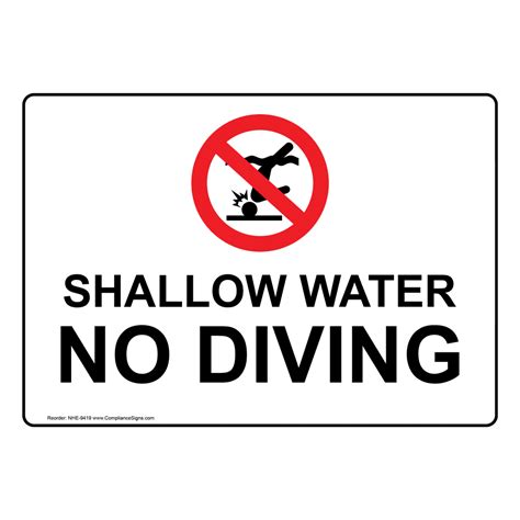 Recreation Water Safety Sign Shallow Water No Diving
