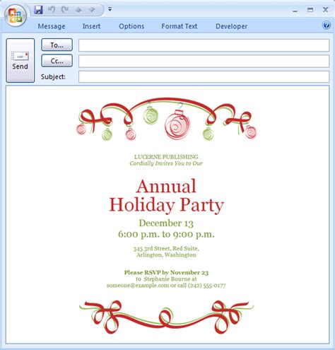 Email Christmas Party Invitation Templates