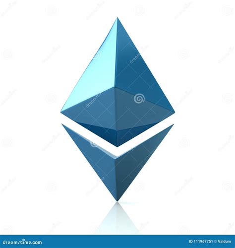 Blue Ethereum Cryptocurrency Icon 3d Illustration Stock Illustration