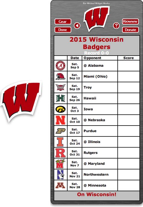 Use the printer icon to generate a printable version or click team logos to view individual nfl team schedules. Pin by Jody Posekany on Wisconsin Badgers 2015 | Nebraska ...