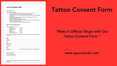 Free Printable Tattoo Consent Form Templates Pdf Example