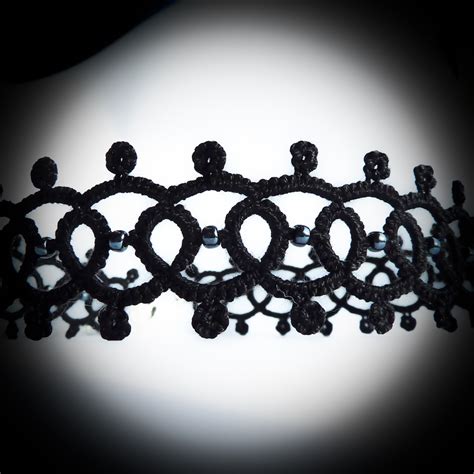 Decoromana Elegant Black Lacy Necklace With Anthracite Miyuki Seed Beads
