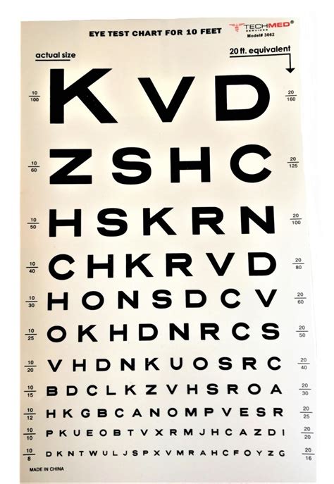 Illuminated Snellen Eye Test Chart For Illuminated