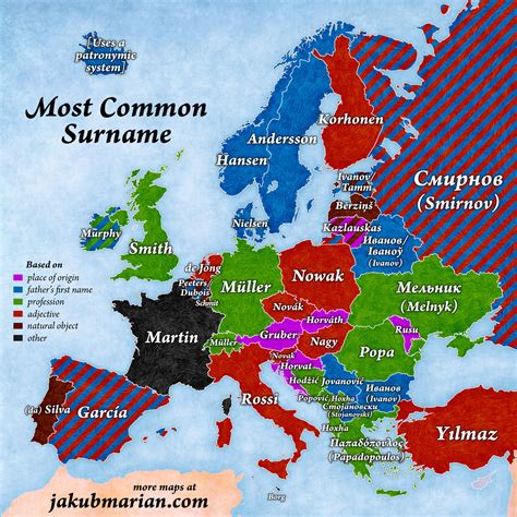 Pic This Map Shows The Most Common Surname In Every