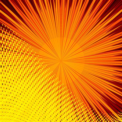 Abstract Comic Orange Background For Style Pop Art Design Retro Burst Template Backdrop Light