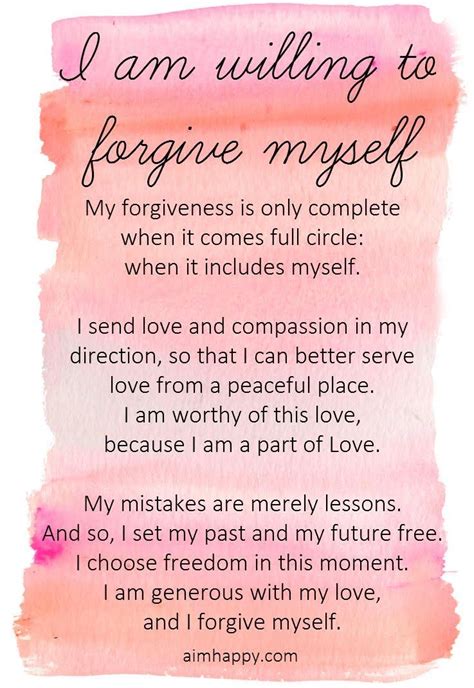 I Am Willing To Forgive Myself Affirmations Spirituality Lifestyle