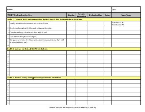Excel Action Plan Template