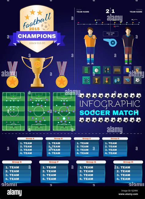 Infografik Fußballspiel Fußball Meisterschaft Flyer Sport Vektor
