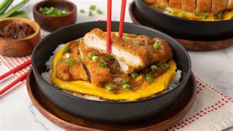 Katsudon Japanese Pork Cutlet And Omelet Rice Bowl Recipe