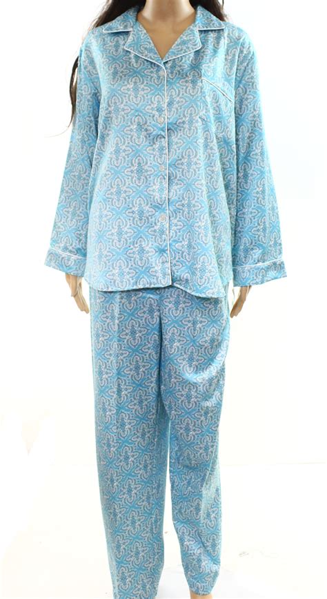 Miss Elaine Miss Elaine New Blue Womens Size Small S Printed Pajama