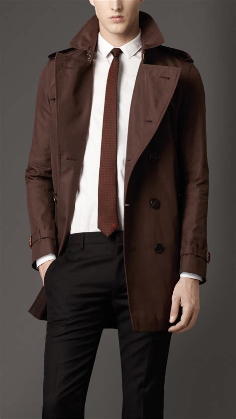 Burberry Midlength Cotton Gabardine Trench Coat In Brown For Men Lyst