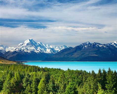It's indigenous name is aotearoa. Mount Cook And Pukaki Lake New Zealand Desktop Wallpaper ...