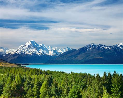 Pictures for my desktop background. Mount Cook And Pukaki Lake New Zealand Desktop Wallpaper ...