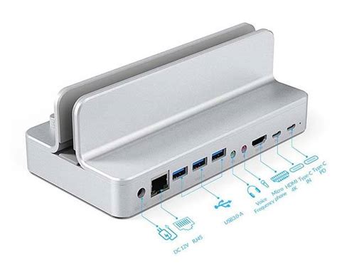 The Orico Aluminum Usb C Docking Station With Integrated Vertical