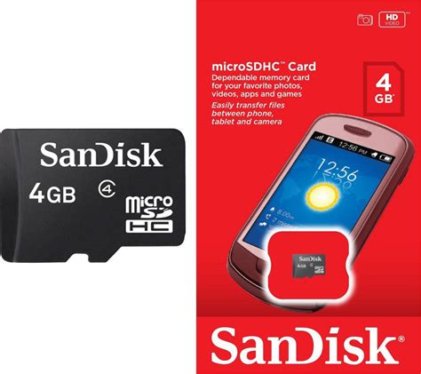 Sandisk Basic 4 Gb Microsdhc Class 4 169 Mbs Memory Card Sandisk