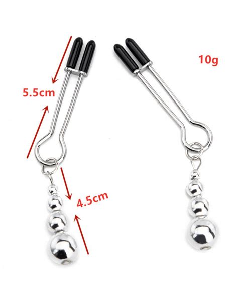 Silver Breast Clamps With Rubber Tips Cute Nippleclamps For Beginners