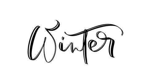 Winter Wonderland Text Hand Drawn Brush Lettering Holiday Greetings