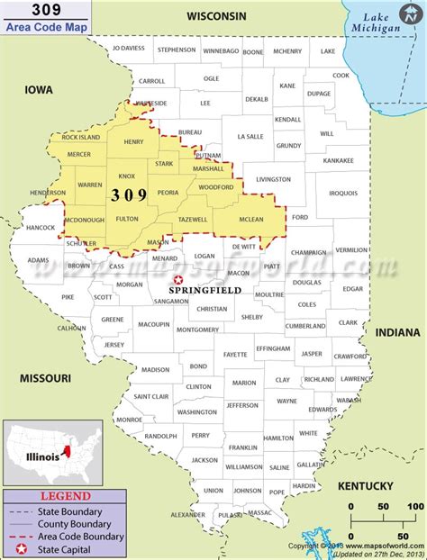 309 Area Code Map Where Is 309 Area Code In Illinois