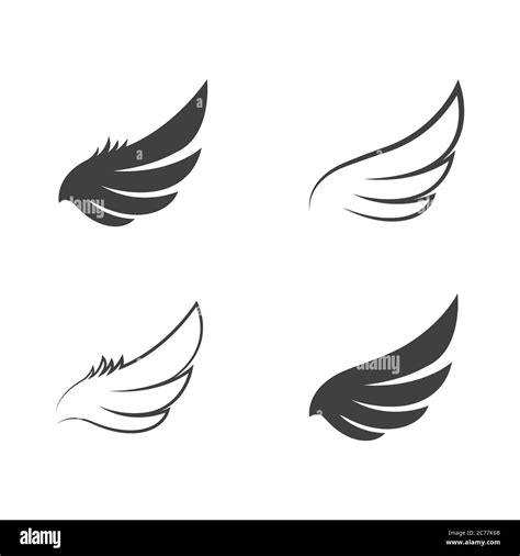 Falcon Wing Icon Template Vector Illustration Design Stock Vector Image