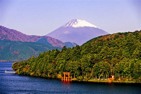 Lake Ashi Fuji San Mt Fuji In Background Hakone Japan Blaine