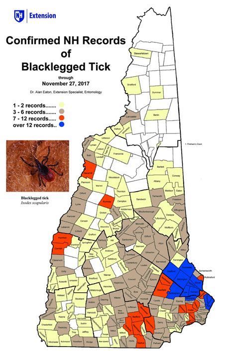 Blacklegged Ticks In Nh 2017 Map Extension