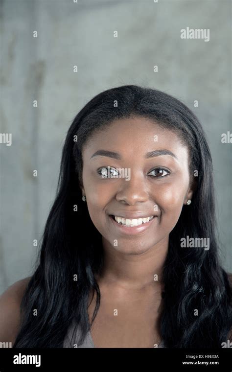 Portrait Of Smiling Black Woman Stock Photo Alamy