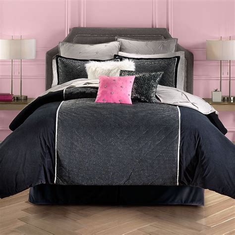 California King Juicy Couture Bedding Black Soft Velour Bedskirt Etsy