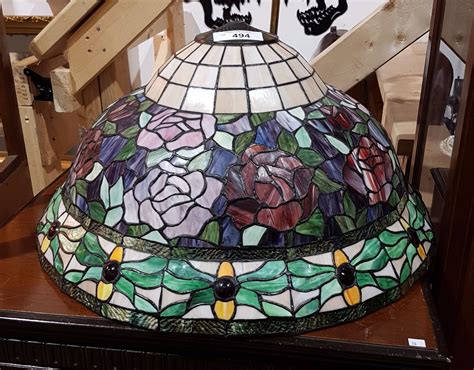 Large Tiffany Style Stained Glass Lamp Shade
