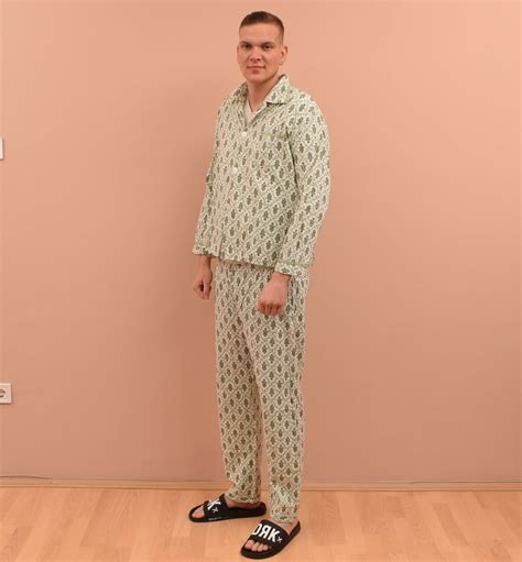 Vintage Pajama Set Mens Size Uk 42 Eu 52 L Retro Man Etsy