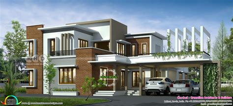 Contemporary design with 3 d kerala house plans at 2119 sq.ft. 4 bedroom ultra modern luxury house in 2020 | Kerala house ...