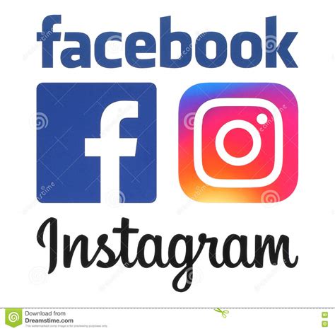 De Nieuwe Emblemen Van Instagram En Facebook Redactionele Foto Illustration Of Internet
