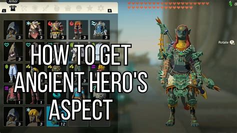 How To Get Ancient Heros Aspect In Zelda Tears Of The Kingdom