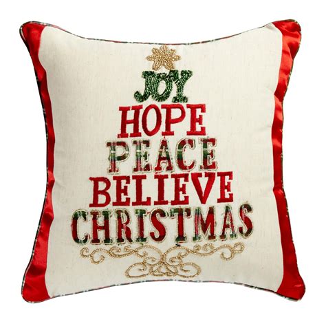 Spell Out Holiday Wishes With Our Square Toss Pillow Decorated With