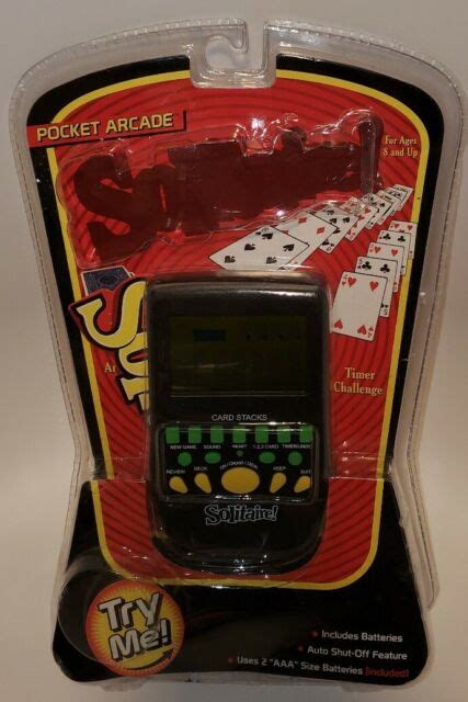 Handheld Solitaire Electronic Pocket Arcade Hand Held Travel Card Game
