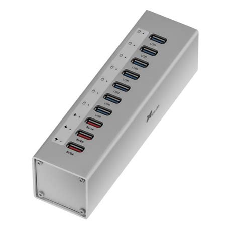 Xcellon 10 Port Powered Usb 30 Aluminum Hub With 3 Dedicated Usb