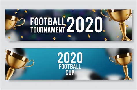 Premium Vector Football Cup Soccer Championship Banner Set