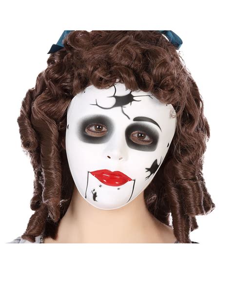 Puppen Maske Schaurige Maske Halloween Weiss Schwarz Günstige
