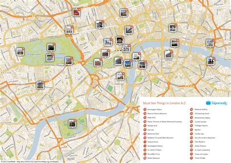 Map Of London Tourist Attractions Sightseeing And Tourist Tour
