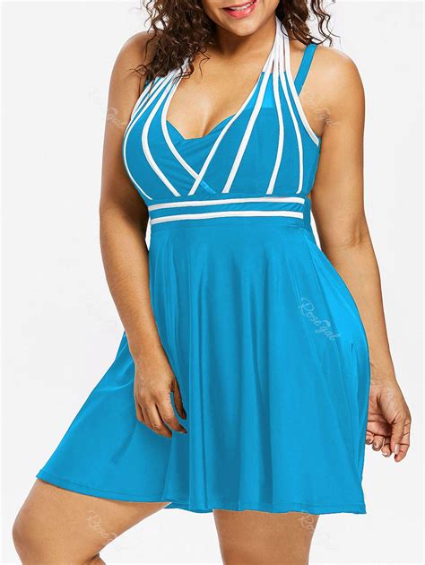 Off Plus Size String Skirted One Piece Swimsuit Rosegal