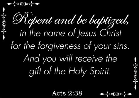 Acts 238 Repent And Be Baptized In The Nameâ ¦ Vinyl Decal Sticker