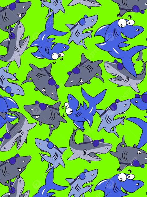 Cartoon Shark Vector Background Material Wallpaper Image For Free
