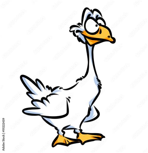 Funny Goose Cartoon Illustration Isolated Image Stock Illustration