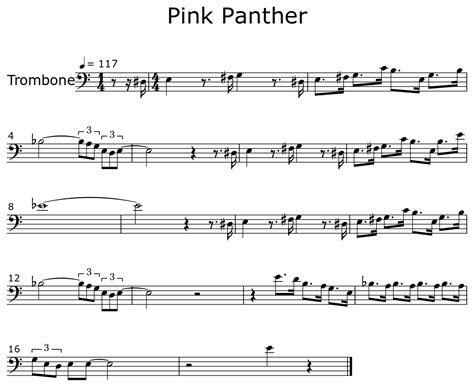 Pink Panther Sheet Music For Trombone