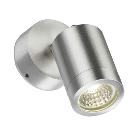 Ip65 3w 3500k Led Adjustable Wall Spotlight In Brushed Chrome