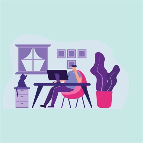 People Work From Home Vector Illustration 3016360 Vector Art At Vecteezy