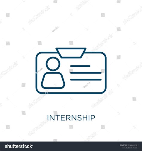 Internship Icon Thin Linear Internship Outline Stock Vector Royalty