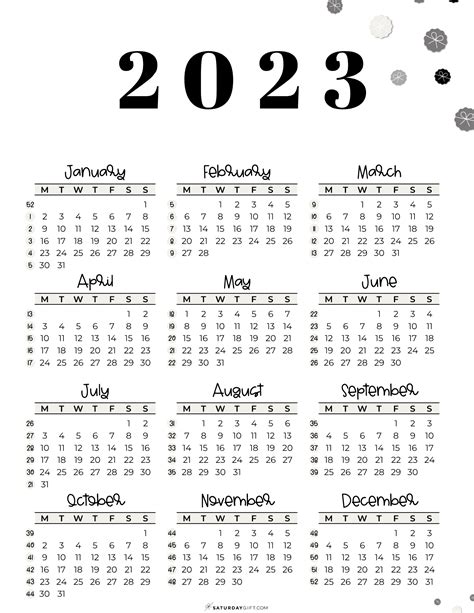 Monday 2023 Calendar Horizontal Calendar Quickly Calendar For 2023